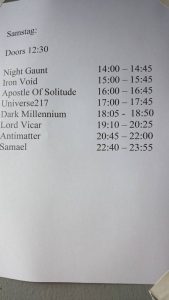 Hammer Of Doom XI: veränderte Running Order Samstag