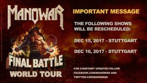 Manowar Tour 2 Konzerte verschoben