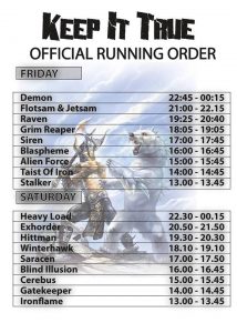KIT 2018 Running Order