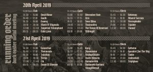 Dark Easter Metal Meeting 2019 Running Order