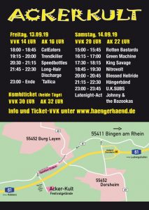 Ackerkult 2019 Running Order