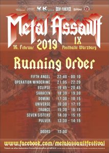 Metal Assault IX 2019 Running Order