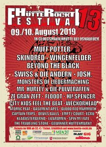 13. Hütte Rockt Festival am 09. & 10.08.2019 