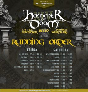 Hammer of Doom XIV 2019 - Running Order