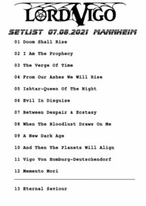 Lord Vigo Setlist Mannheim