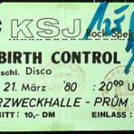 Birth Control - Rückblick, 21.03.1980 - Mehrzweckhalle Prüm/Eifel