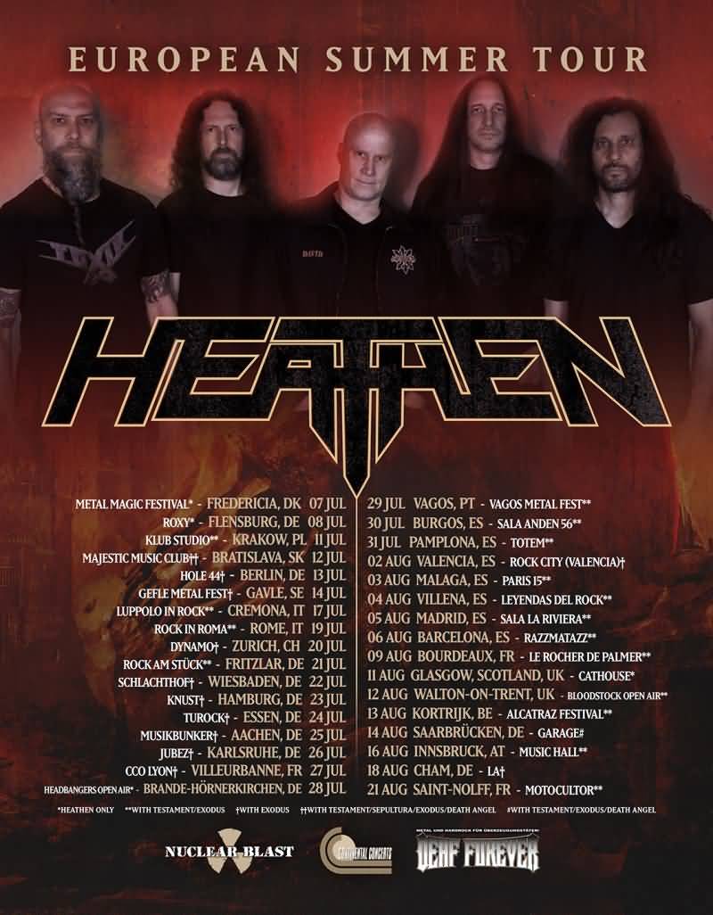 Heathen European Summer Tour 2022 (plus Toxic; Exodus, Testament