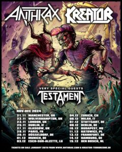 Anthrax Kreator Testament Tour 2024