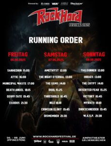 Rock Hard Festival 2025 Running Order