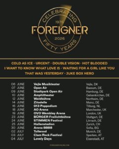 Foreigner - Celebrating 50 Years live 2026