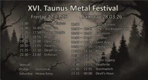 Taunus Metal XVI 2026 Running Order
