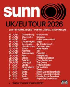 Sunn O))) - EU / UK Tour 2026