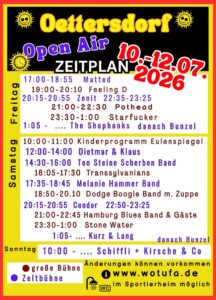 Zeitplan des Oettersdorf Open Air